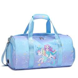 Sporttasche für Mädchen Schulsporttasche Trainingstasche Tanztasche Gymnastik Schwimmtasche Kindertaschen Mädchen Reisetasche Kindertasche Einhorn Kindertasche von Kimwadalh