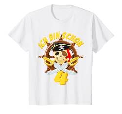 Kinder Pirat - Ich Bin Schon 4 - Piraten Geburtstags T-Shirt von Kinder Geburtstag Geschenk Junge Sohn Mädchen