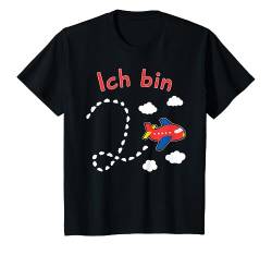 Kinder Kinder Geburtstag 2 Jahre 2 Jährige Flugzeug Geburtstag T-Shirt von Kinder Geburtstag Geschenk für Mädchen und Jungen