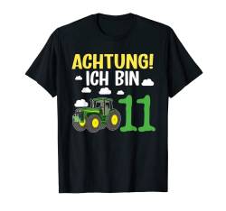 Achtung Ich Bin 11 Kinder 11 Geburtstag 11 Jahre Traktor T-Shirt von Kinder Geburtstags Design Geschenkideen