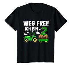 Kinder 2. Geburtstag Weg Frei Ich bin schon 2 Jahre Traktor Trecker T-Shirt von Kinder Geburtstags Design Geschenkideen