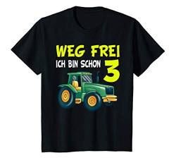 Kinder 3. Geburtstag Weg Frei Ich bin schon 3 Jahre Traktor Trecker T-Shirt von Kinder Geburtstags Design Geschenkideen