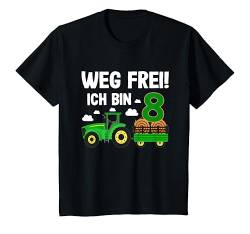 Kinder 8. Geburtstag Weg Frei Ich bin schon 8 Jahre Traktor Trecker T-Shirt von Kinder Geburtstags Design Geschenkideen