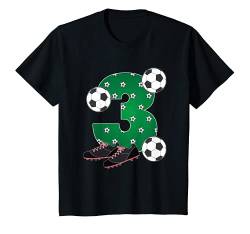 Kinder Fußball 3. Geburtstag Fußballer 3 Jahre Fußballbekleidung T-Shirt von Kinder Geburtstags Design Geschenkideen