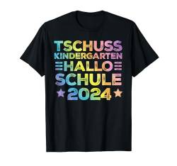 Kinder Tschüss Kindergarten Hallo Schule 2024 Lustiger Kita T-Shirt von Kinder Kita Abgänger 2024 Schulkind Einschulung