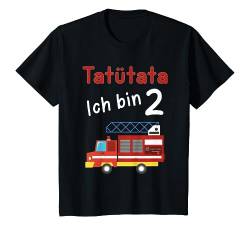 Kinder Tatütata Ich bin 2 Feuerwehrauto T-Shirt von Kinder T-Shirt Geburtstag Junge Mädchen Shirt