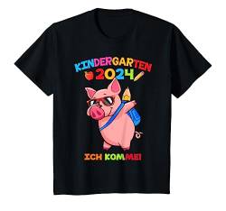 Kinder Kinder 2024 Kindergarten Ich komme Schwein Mädchen Jungen T-Shirt von Kindergarten 2024 Mädchen Jungen Kita Kinder 2024