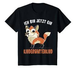 Kinder Ich bin jetzt ein Kindergartenkind Fuchs Kindergarten Beginn T-Shirt von Kindergarten Anfang Kita Start Mädchen Junge Tiere