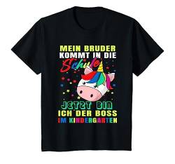 Kinder Mein Bruder Kommt In Die Schule Kindergarten Boss Einhorn T-Shirt von Kindergarten Einschulung & Vorschule Designs