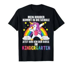 Mein Bruder Kommt Zur Schule Jetzt Bin Ich Kindergarten Boss T-Shirt von Kindergarten Einschulung & Vorschule Designs
