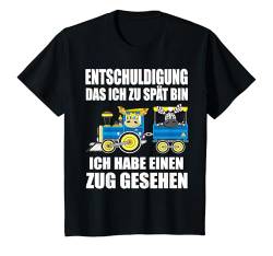 Kinder Entschuldigung das ich zu spät bin habe einen Zug gesehen T-Shirt von Kindergarten Kita Geschenk Schulkind Schule Jungs