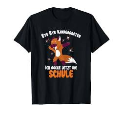 Bye Bye Kindergarten ich rocke jetzt die Schule Fuchs Dab T-Shirt von Kindergarten Schule Einschulung Jungs Mädchen