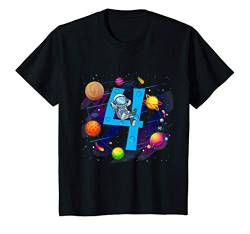 Kinder 4. Geburtstag Astronaut Jungen Mädchen Geschenk 4 Jahre Alt T-Shirt von Kindergeburtstag Fun Shirts für Jungen & Mädchen