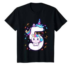 Kinder 5. Geburtstag Unicorn Mädchen 5 Jahre Einhorn Geschenk T-Shirt von Kindergeburtstag Fun Shirts für Jungen & Mädchen