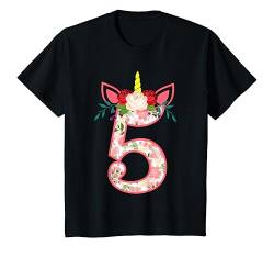 Kinder 5. Geburtstag Unicorn Mädchen 5 Jahre Einhorn Geschenk T-Shirt von Kindergeburtstag Fun Shirts für Jungen & Mädchen