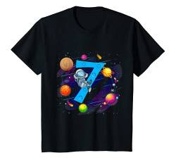 Kinder 7. Geburtstag Astronaut Jungen Mädchen Geschenk 7 Jahre Alt T-Shirt von Kindergeburtstag Fun Shirts für Jungen & Mädchen