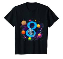 Kinder 8. Geburtstag Astronaut Jungen Mädchen Geschenk 8 Jahre Alt T-Shirt von Kindergeburtstag Fun Shirts für Jungen & Mädchen
