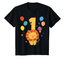 Kinder 1. Geburtstag Kindergeburtstag 1 Jahre Löwe T-Shirt von Kindergeburtstag Geburtstagsshirt Jungen Mädchen