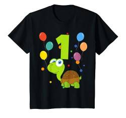 Kinder 1. Geburtstag Kindergeburtstag 1 Jahre Schildkröte T-Shirt von Kindergeburtstag Geburtstagsshirt Jungen Mädchen