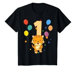 Kinder 1. Geburtstag Kindergeburtstag 1 Jahre Tiger T-Shirt von Kindergeburtstag Geburtstagsshirt Jungen Mädchen