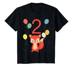 Kinder 2. Geburtstag Kindergeburtstag 2 Jahre Fuchs T-Shirt von Kindergeburtstag Geburtstagsshirt Jungen Mädchen