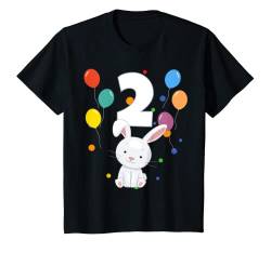 Kinder 2. Geburtstag Kindergeburtstag 2 Jahre Hase T-Shirt von Kindergeburtstag Geburtstagsshirt Jungen Mädchen