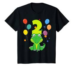 Kinder 2. Geburtstag Kindergeburtstag 2 Jahre Krokodil T-Shirt von Kindergeburtstag Geburtstagsshirt Jungen Mädchen