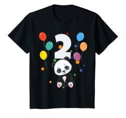 Kinder 2. Geburtstag Kindergeburtstag 2 Jahre Panda T-Shirt von Kindergeburtstag Geburtstagsshirt Jungen Mädchen