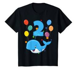 Kinder 2. Geburtstag Kindergeburtstag 2 Jahre Wal T-Shirt von Kindergeburtstag Geburtstagsshirt Jungen Mädchen