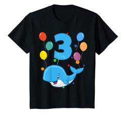 Kinder 3. Geburtstag Kindergeburtstag 3 Jahre Wal T-Shirt von Kindergeburtstag Geburtstagsshirt Jungen Mädchen