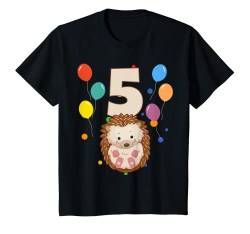 Kinder 5. Geburtstag Kindergeburtstag 5 Jahre Igel T-Shirt von Kindergeburtstag Geburtstagsshirt Jungen Mädchen