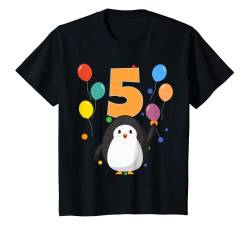 Kinder 5. Geburtstag Kindergeburtstag 5 Jahre Pinguin T-Shirt von Kindergeburtstag Geburtstagsshirt Jungen Mädchen