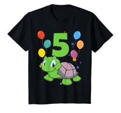 Kinder 5. Geburtstag Kindergeburtstag 5 Jahre Schildkröte T-Shirt von Kindergeburtstag Geburtstagsshirt Jungen Mädchen