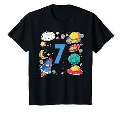 Kinder Weltraum Weltall 7 Jahre Jungen Mädchen 7. Geburtstag T-Shirt von Kindergeburtstag Outfits Jungen & Mädchen by RoLi