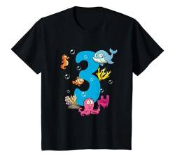 Kinder 3. Geburtstag Für Jungen Und Mädchen 3 Jahre Fische T-Shirt von Kindergeburtstag T-Shirts Jungen & Mädchen by KaMi