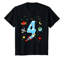 Kinder 4. Geburtstag Rakete T-Shirt Jungen 4 Jahre Shirt T-Shirt von Kindergeburtstag T-Shirts Jungen & Mädchen by KaMi