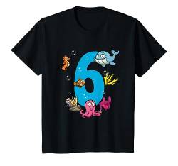 Kinder 6. Geburtstag Für Jungen Und Mädchen 6 Jahre Fische T-Shirt von Kindergeburtstag T-Shirts Jungen & Mädchen by KaMi