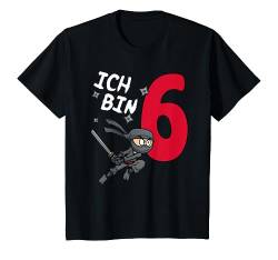 Kinder 6. Geburtstag T-Shirt Für Jungen Ninja 6 Jahre Shirt T-Shirt von Kindergeburtstag T-Shirts Jungen & Mädchen by KaMi