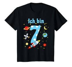 Kinder 7. Geburtstag Shirt Rakete Jungen Ich Bin 7 Jahre Weltraum T-Shirt von Kindergeburtstag T-Shirts Jungen & Mädchen by KaMi