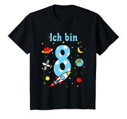 Kinder 8. Geburtstag Shirt Rakete Jungen Ich Bin 8 Jahre Weltraum T-Shirt von Kindergeburtstag T-Shirts Jungen & Mädchen by KaMi