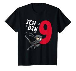 Kinder 9. Geburtstag T-Shirt Für Jungen Ninja 9 Jahre Shirt T-Shirt von Kindergeburtstag T-Shirts Jungen & Mädchen by KaMi
