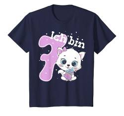 Kinder Geburtstagsshirt Kleine Katze 7 Geburtstag Mädchen 7 Jahre T-Shirt von Kindergeburtstag T-Shirts Jungen & Mädchen by KaMi