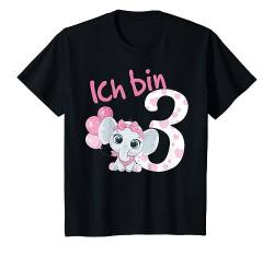 Kinder Geburtstagsshirt Süßer Elefant 3 Geburtstag Mädchen 3 Jahre T-Shirt von Kindergeburtstag T-Shirts Jungen & Mädchen by KaMi