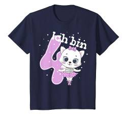 Kinder Kätzchen Geburtstagsshirt Katze 4 Geburtstag Mädchen 4 Jahre T-Shirt von Kindergeburtstag T-Shirts Jungen & Mädchen by KaMi