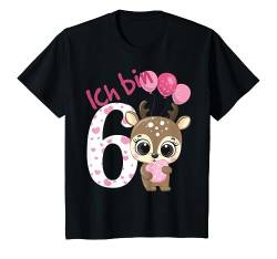 Kinder Reh Geburtstagsshirt Rehkitz 6 Geburtstag Mädchen 6 Jahre T-Shirt von Kindergeburtstag T-Shirts Jungen & Mädchen by KaMi