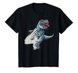 Kinder T-Rex Geburtstagsshirt 4 Jahre Dinosaurier 4 Geburtstag T-Shirt von Kindergeburtstag T-Shirts Jungen & Mädchen by KaMi