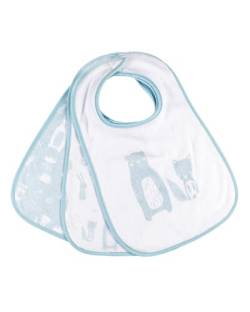 Kindsgard Klettlätzchen happaklat - 3er-Pack Blau - Schnelles An- & Ausziehen - Lätzchen Baby - Spucktücher Baby - Waschbar bis 40°C von Kindsgard