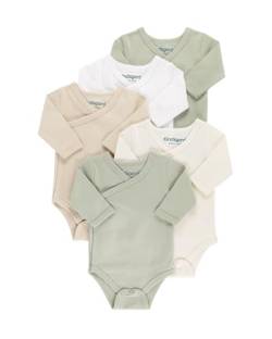 Kindsgard Wickelbody 5er-Pack Langarm Beige - Größe 56 - Baby Body Langarm - Einfaches An- & Ausziehen - Zertifiziert nach OEKO-TEX Standard von Kindsgard