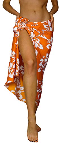 King Kameha Funky Hawaii Cover-up Pareo Sarong, Hibiskus, Orange, Gross von King Kameha