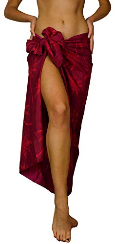 King Kameha Funky Hawaii Cover-up Pareo Sarong, Palmshadow, Rot, Gross von King Kameha